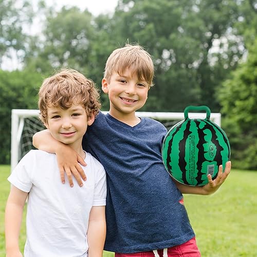 Miniatura 7 de jojofuny - Bola inflable de sandía 3 piezas de bola de PVC de sandía para niños bola de salto animosa con mango para decoración de piscina de fiesta