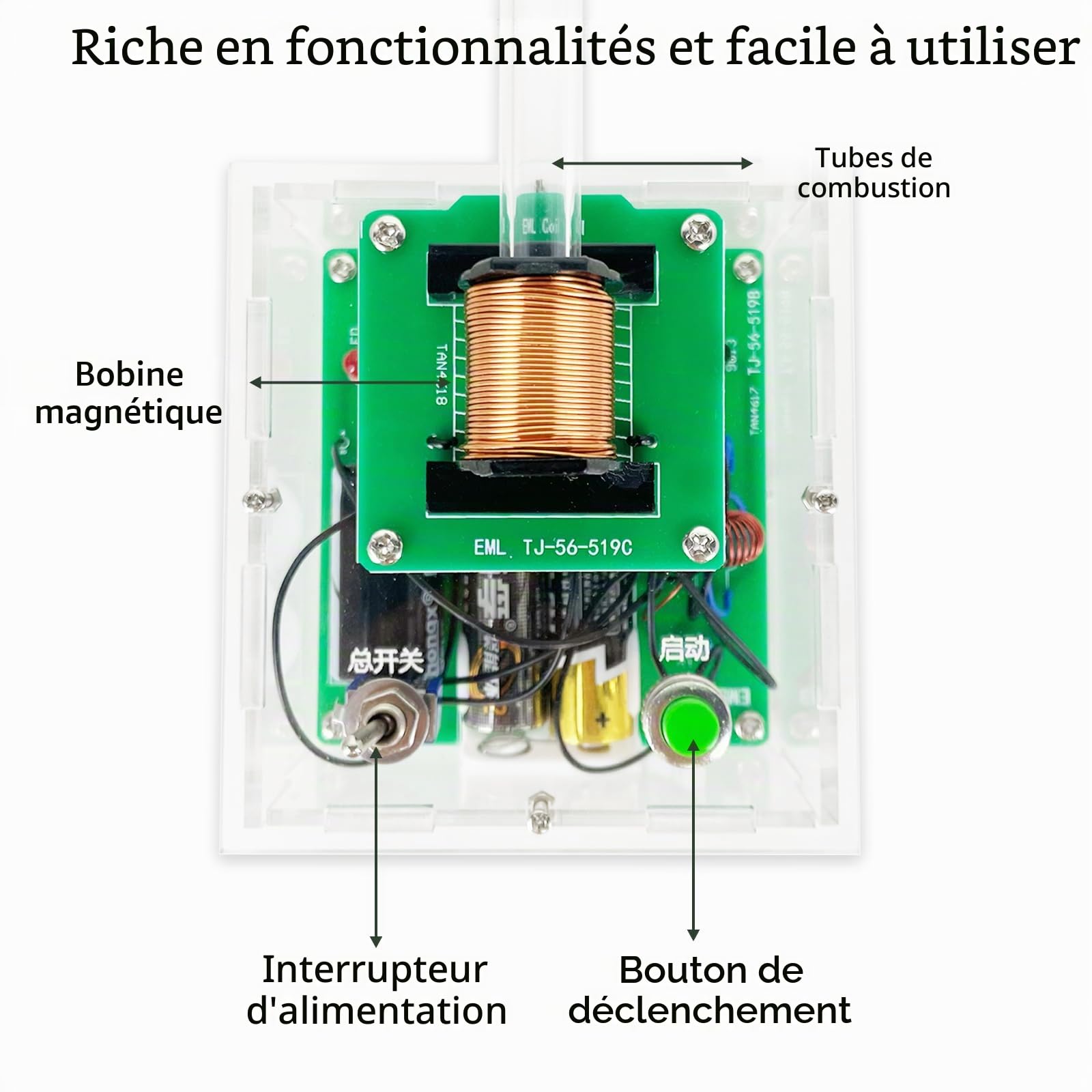 EIELE - Kit de soudage électronique - Émetteur électromagnétique - Kit de jeu de tir créatif - Mini module convertisseur de tension - Kit de soudure pour adultes (soudure nécessaire)