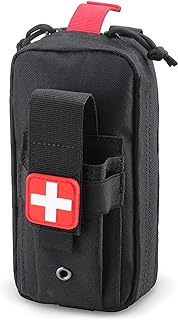 LIVANS Tactical Molle Medical IFAK Pouch, Tactical EMT First Aid Pouch IFAK Trauma Kit Everyday Carry Survival Bag Include Cross Patch,Black,Free Size - LIVANS