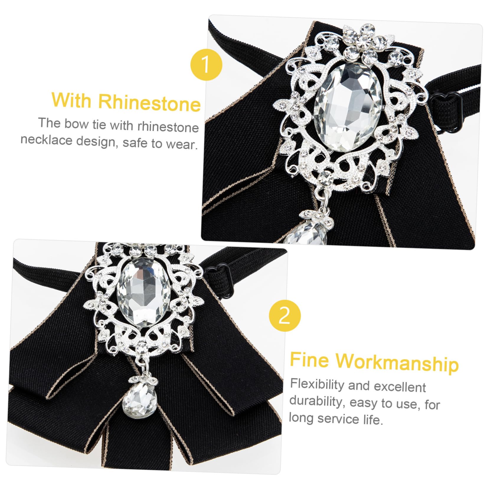 Veemoon Performance Rhinestone Bow Tie for Decor Elegant Accessory for Evening Dress and Shirt Stylish and Durable Design for Special Occasions present
