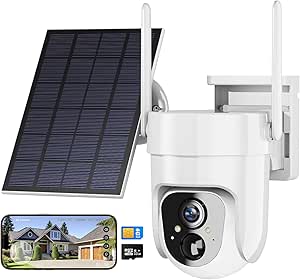 4G LTE Cellular Security Cameras Wireless Camii No WiFi 2K HD Outdoor Camera 360°View Solar Battery Powered 2K Cam for Home Security Color Night Vision Motion Detection SIM Card/SD Card Storage asin的图片