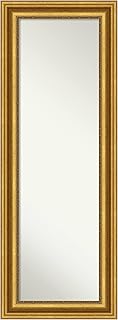 Amanti Art Non-Beveled Door Mirror (53.75 x 19.75 in.), Parlor Gold Frame - Full Length Mirror, Wall Mirror - Gold