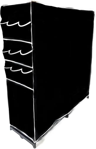 Miniatura 4 de ATHome Ligero, duradero, resistente, a prueba de polvo y humedad, cremallera en T fácil de abrir, armario portátil, 60 pulgadas, color negro