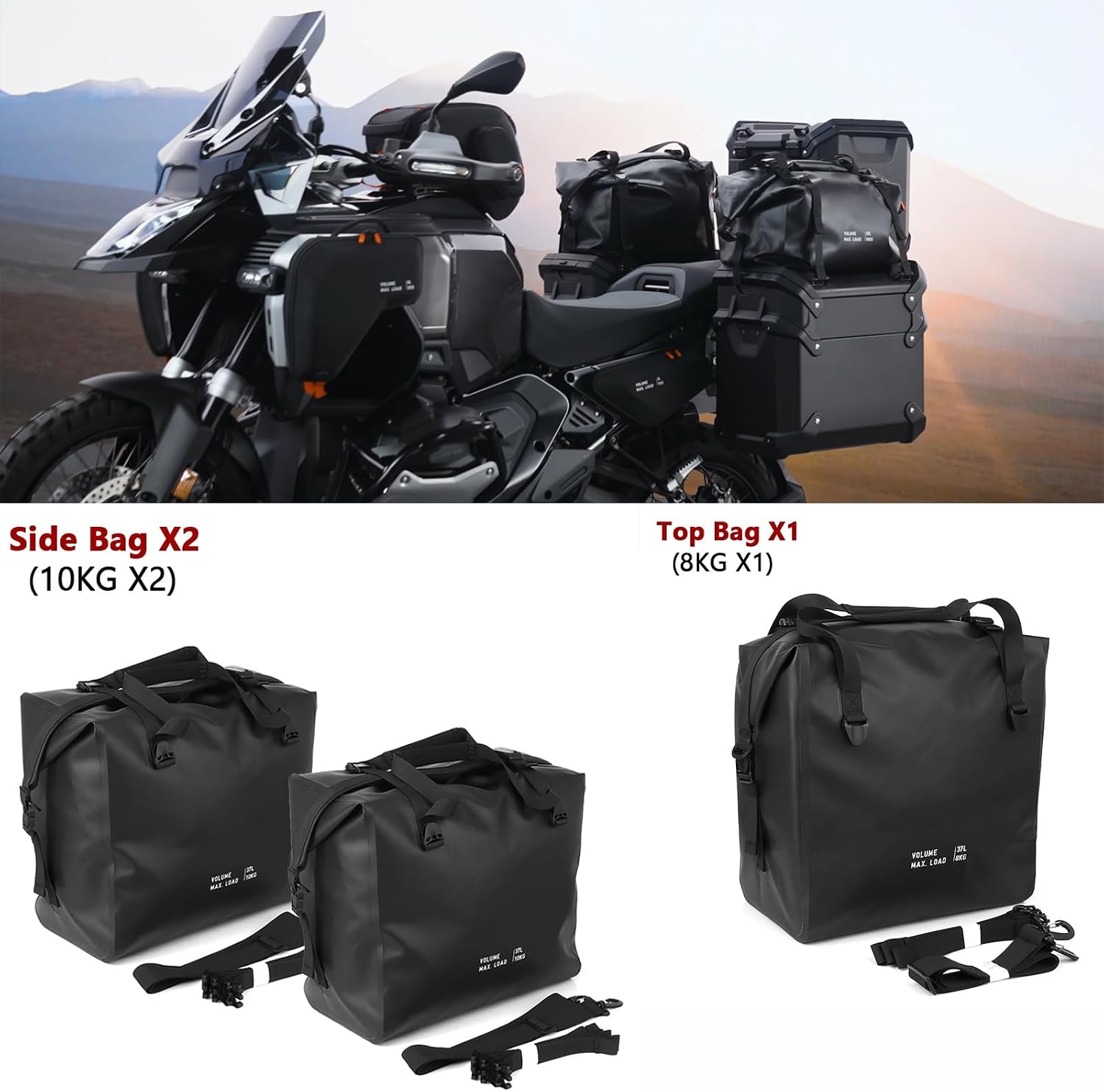 R1300GS Adventure Motorcycle Luggage Top Case Liner Storage Bag 8KG With 2 10KG Side Luggage Box Inner Bags Waterproof Aluminium Case Liner Bag Fit for BMW R1300GS ADV 2024 Accessories