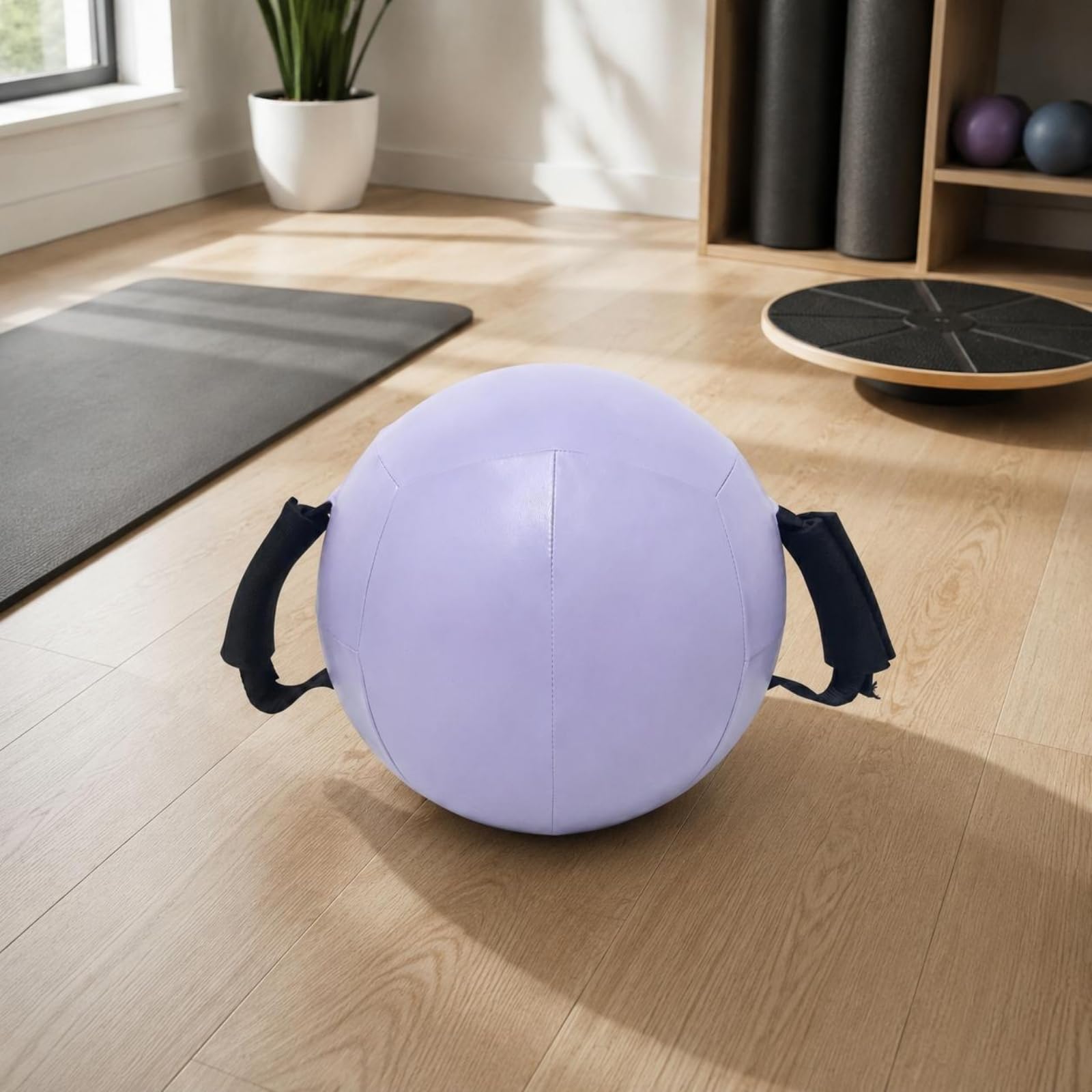 Gralara Balón Medicinal de Entrenamiento con Asas Balón de Fuerza Balón de Arena Balón para Entrenamiento Funcional TPE Antideslizante para Movimiento