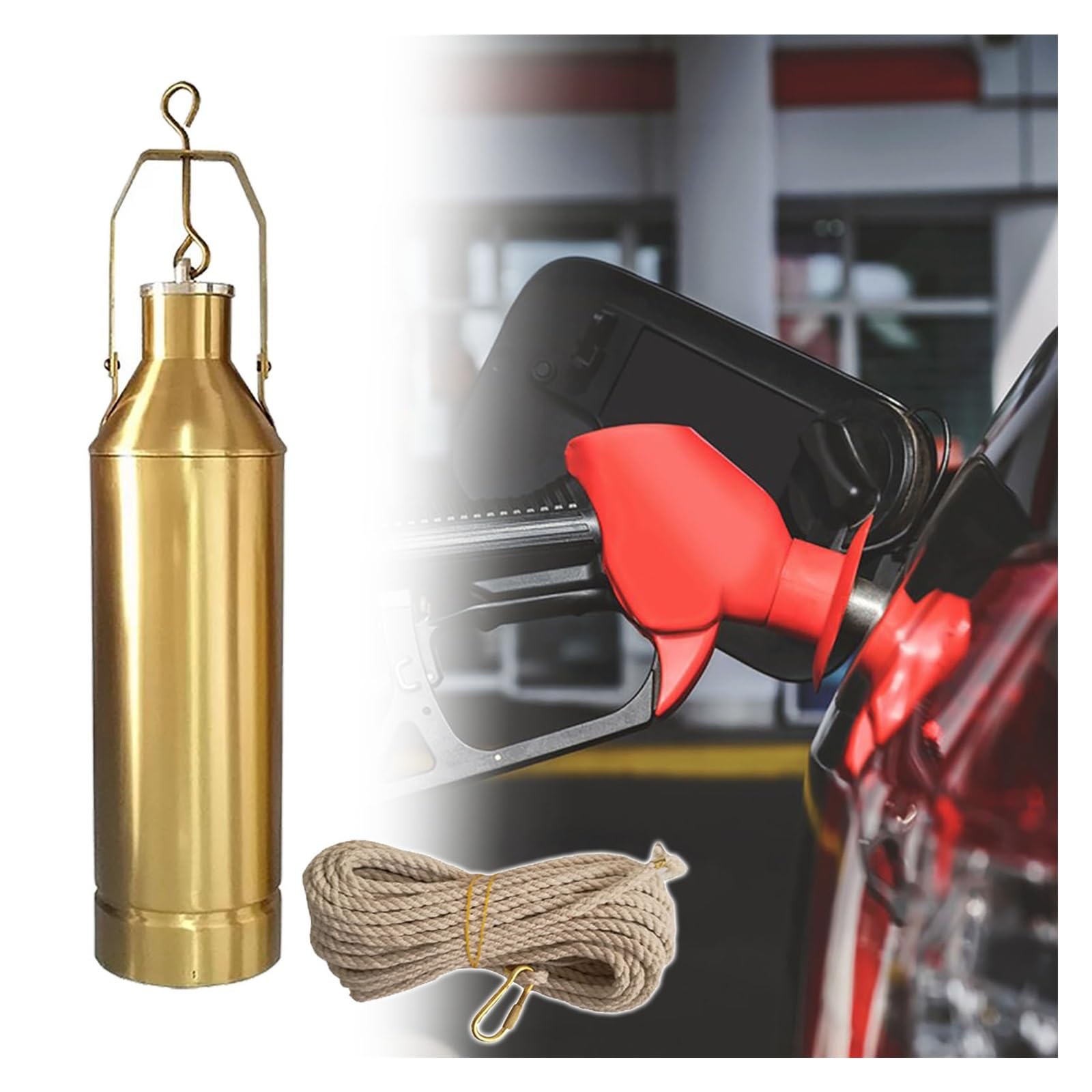 JYHHCYS Oil Sampling Bottle Kit, Liquid Petroleum Collection Tool with 16.4ft Ropes, Oil Sampling Bucket with Weighted Design for Petroleum(34 fl oz/1000ml)