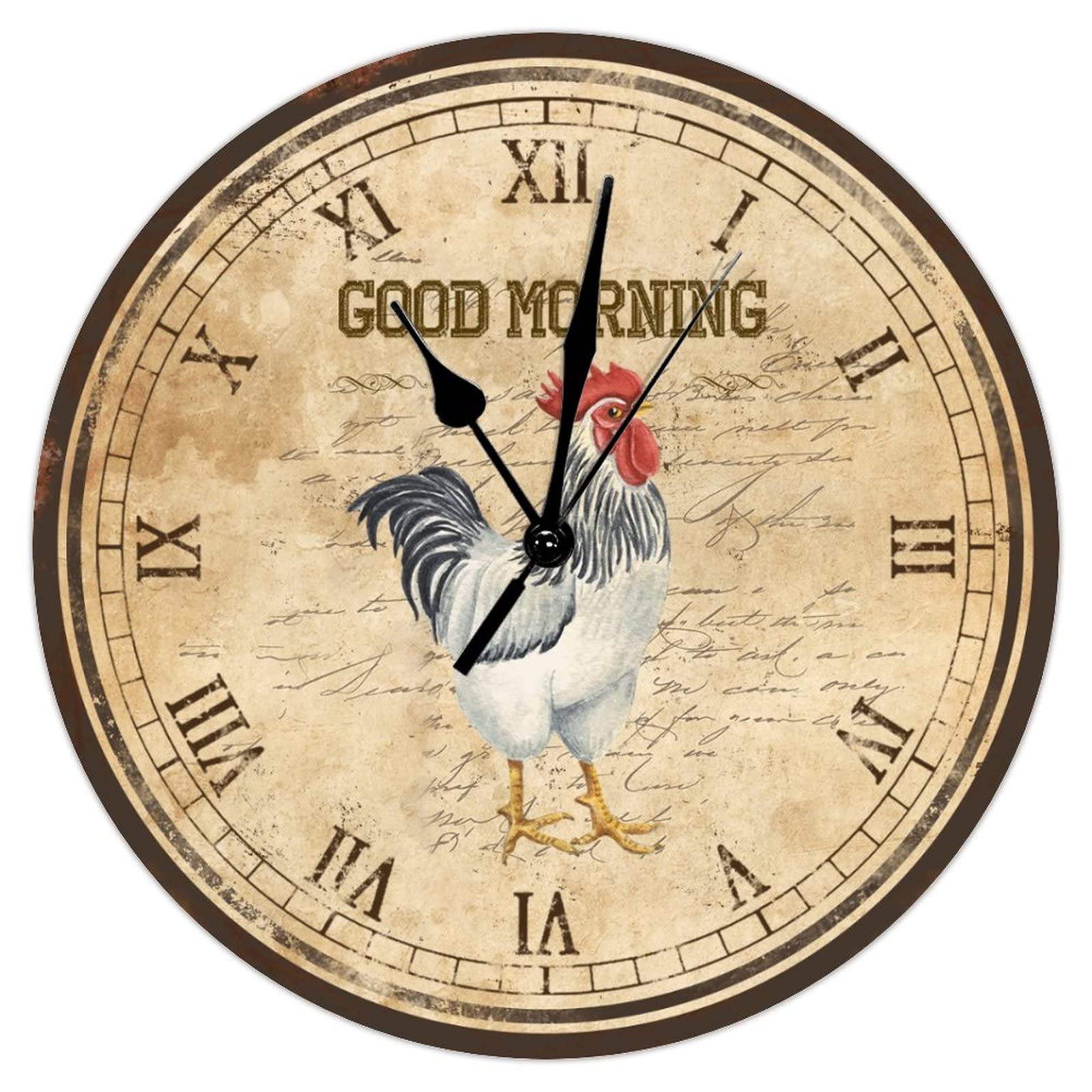 Horloge coq en bois 38 cm : réveillez la déco de votre cuisine