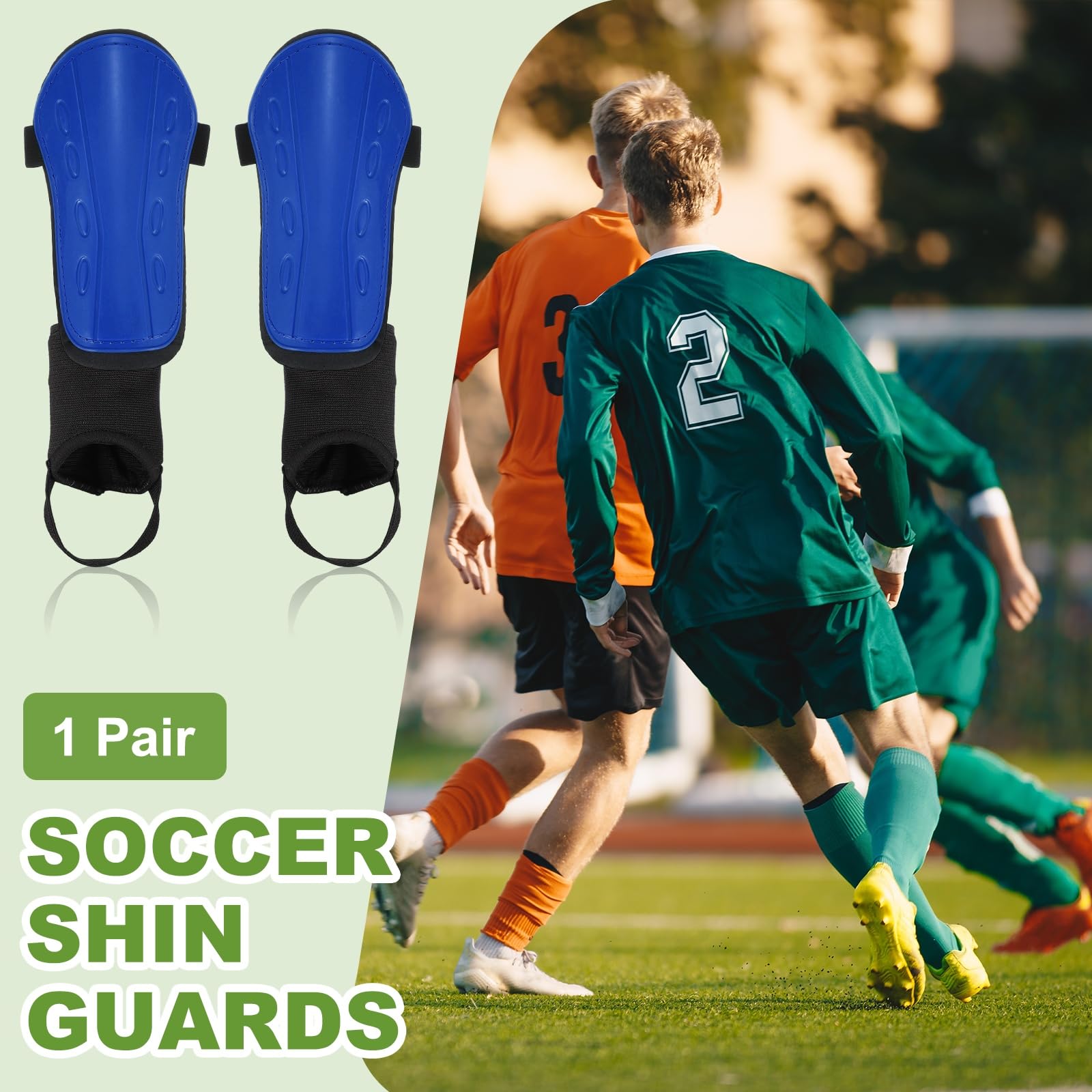 Espinilleras de fútbol, equipo de protección con protección para el tobillo, ajuste para adultos jóvenes, mujeres y hombres, fútbol americano, entrenamiento)