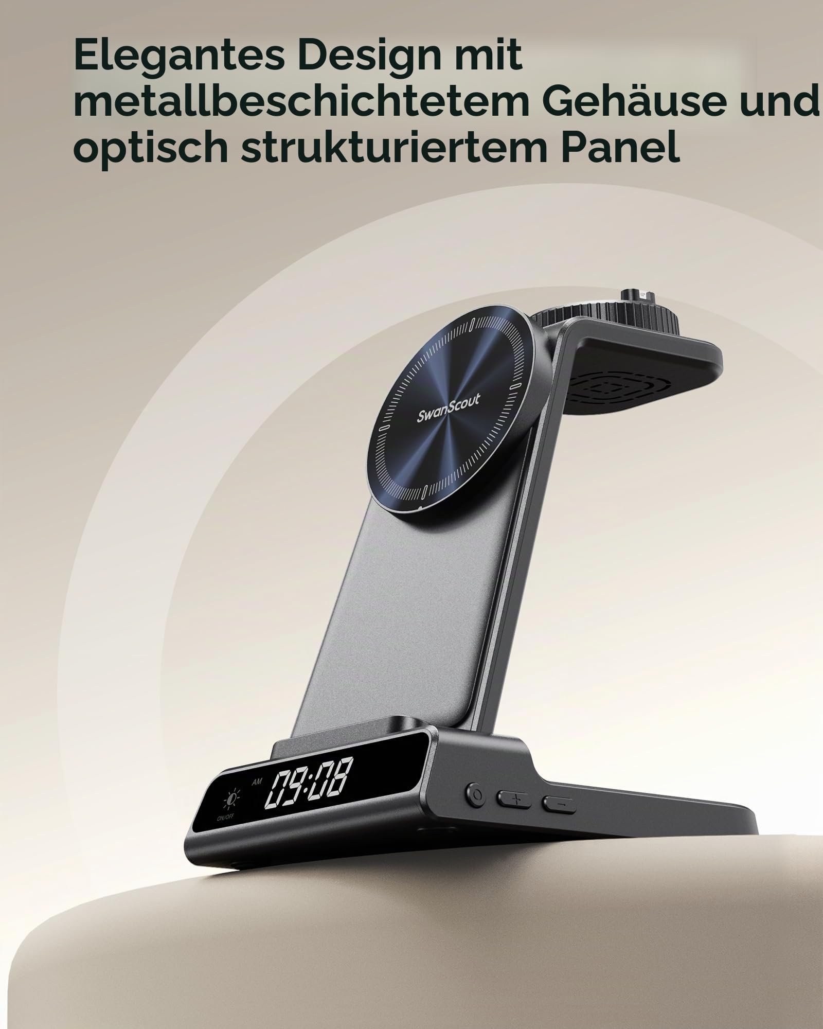 Ladestation für Garmin Watch, Magnetisch Induktive Ladestation für iPhone 17 16 15 14, 3 in 1 Wireless Charger für Garmin Uhr Fenix, Venu, Forerunner, Vivoactive, Instinct, für AirPods (No Adapter)