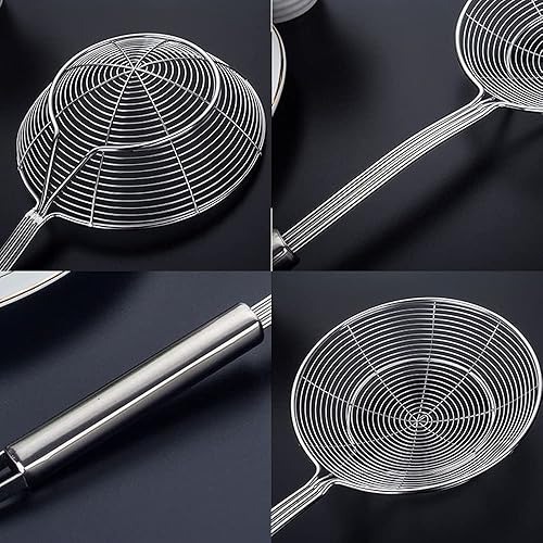 Miniatura 4 de TENTA Kitchen Utensilios de cocina de acero inoxidable, espátula ranurada para pescado, cuchara, colador, filtro de agua, cucharón, cucharón,