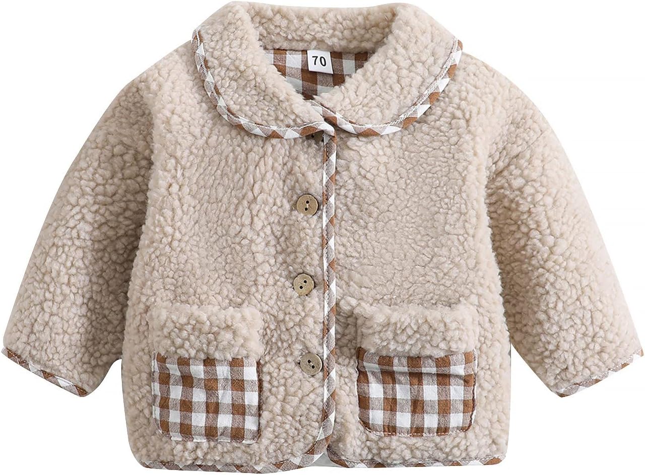 MuzuldMonthly Baby Boys Winter Cashmere Punk Cool Warm Jacket Thick Buttons Coat 0-24 Months