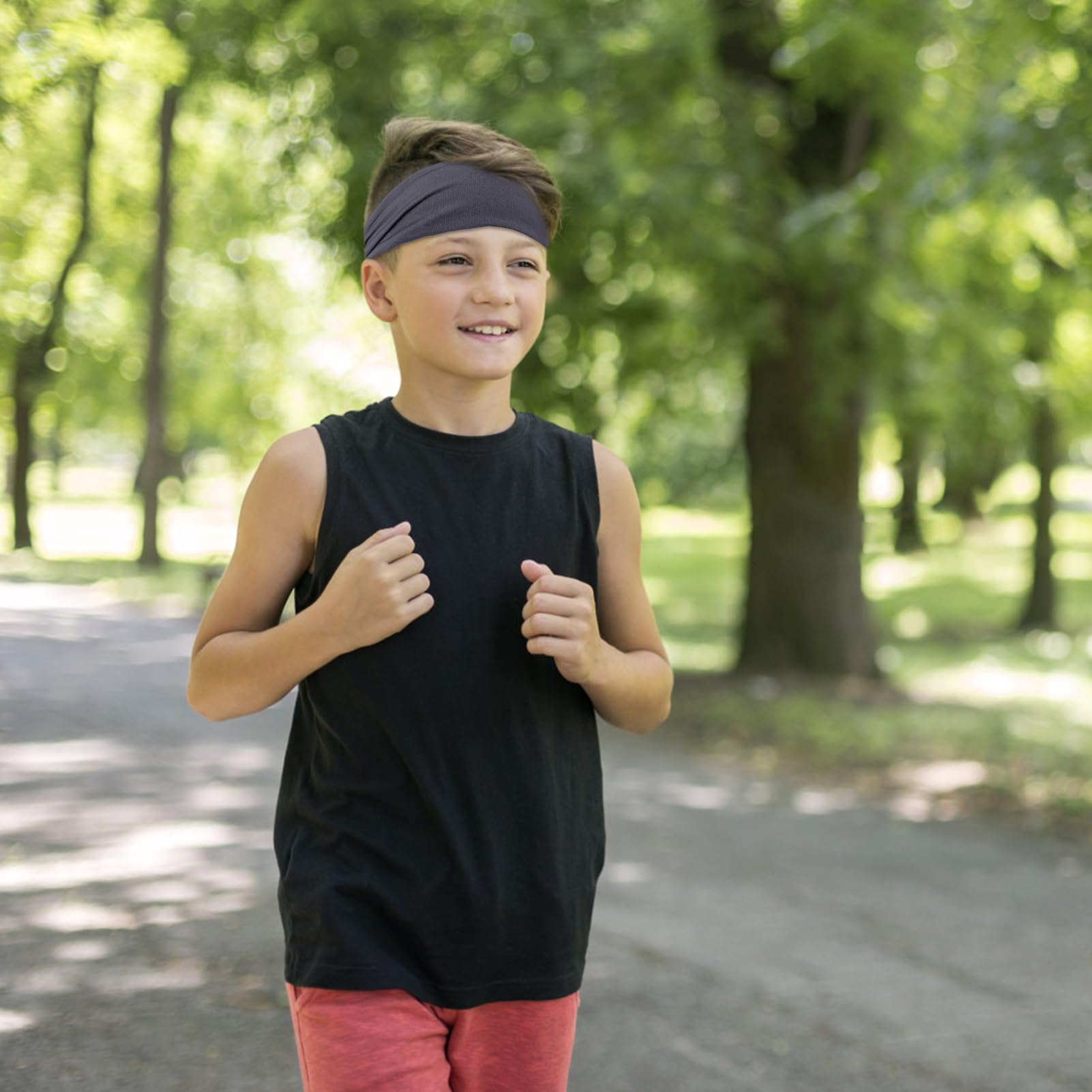 6 Stück Stirnbänder für Kinder, Sport Schweißbänder, Yoga Haarbänder für Fitness, elastisch, sportlich, rutschfest, feuchtigkeitsableitend, Kopftuch für Jungen und Mädchen