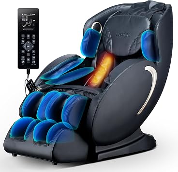ZeHuoGe 3D Zero Gravity Massage Chair,Full Body Shiatsu Recliner with APP,3D Massage Chair with Flower- Shaped Rollers Black