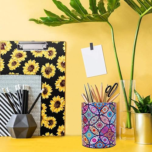 Miniatura 3 de HEYGOO Soporte para bolígrafos de piel sintética, organizador de escritorio para mujeres y niñas, soporte para brochas de maquillaje, regalo ideal