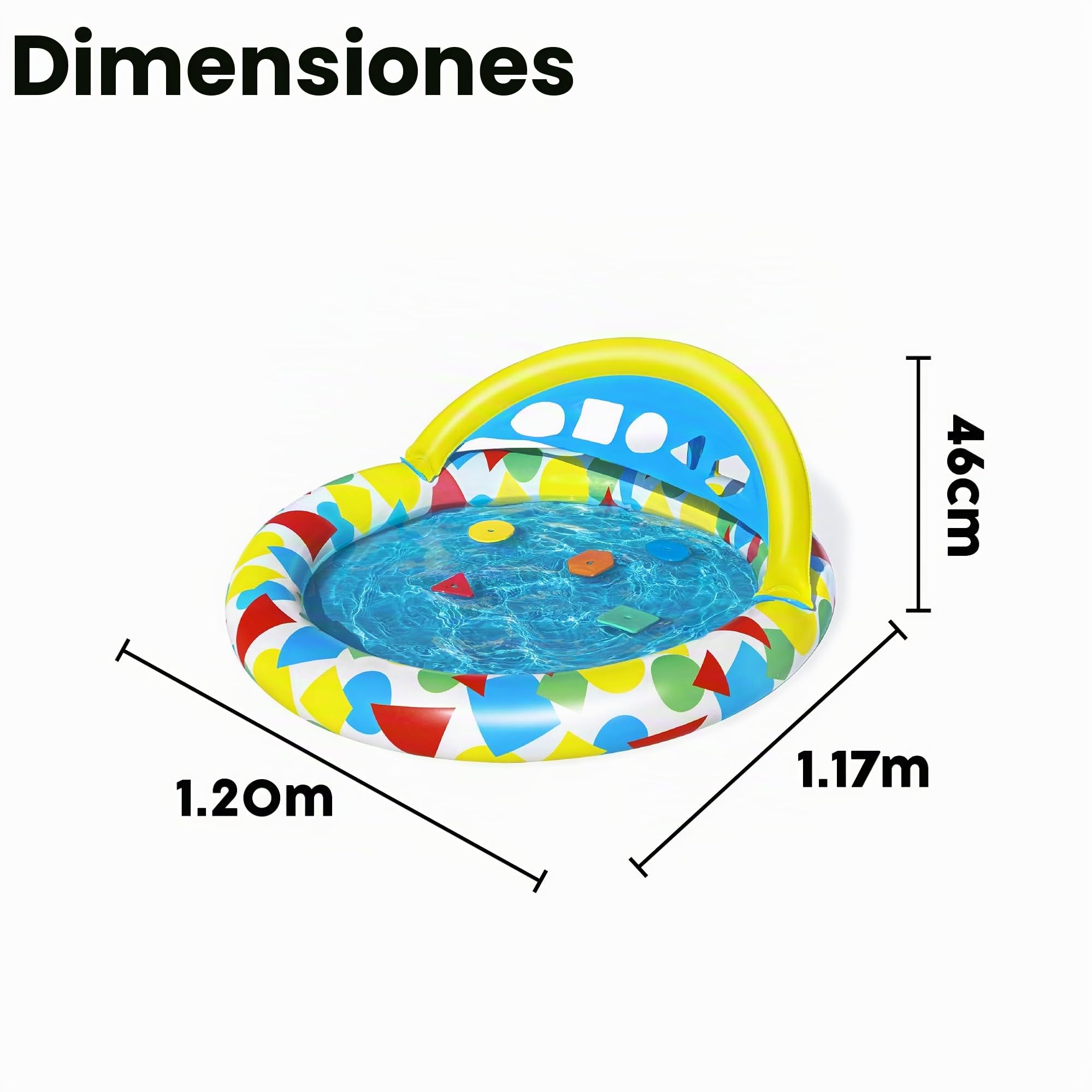 Bestway® 47" x 46" x 18"/1.20m x 1.17m x 46cm Splash & Learn Kiddie Pool