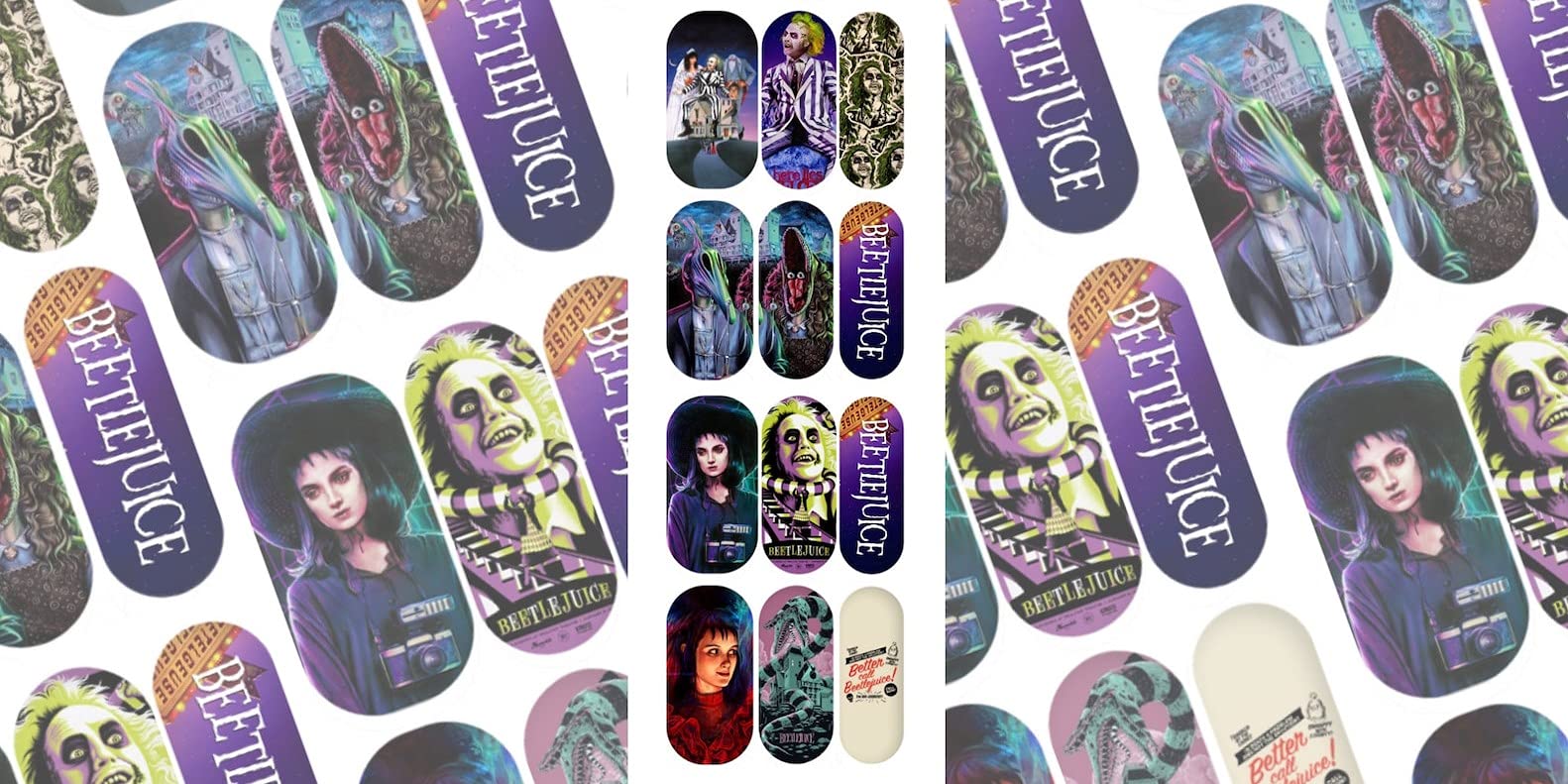 Amazon.com: Nail Gang 80s scary movie Beetlejuice psychedelic nail art  decals waterslide nail decals Halloween nail art gothic nail supplies nail  art stickers kawaii nail art kit otaku anime nail decoration acrylic