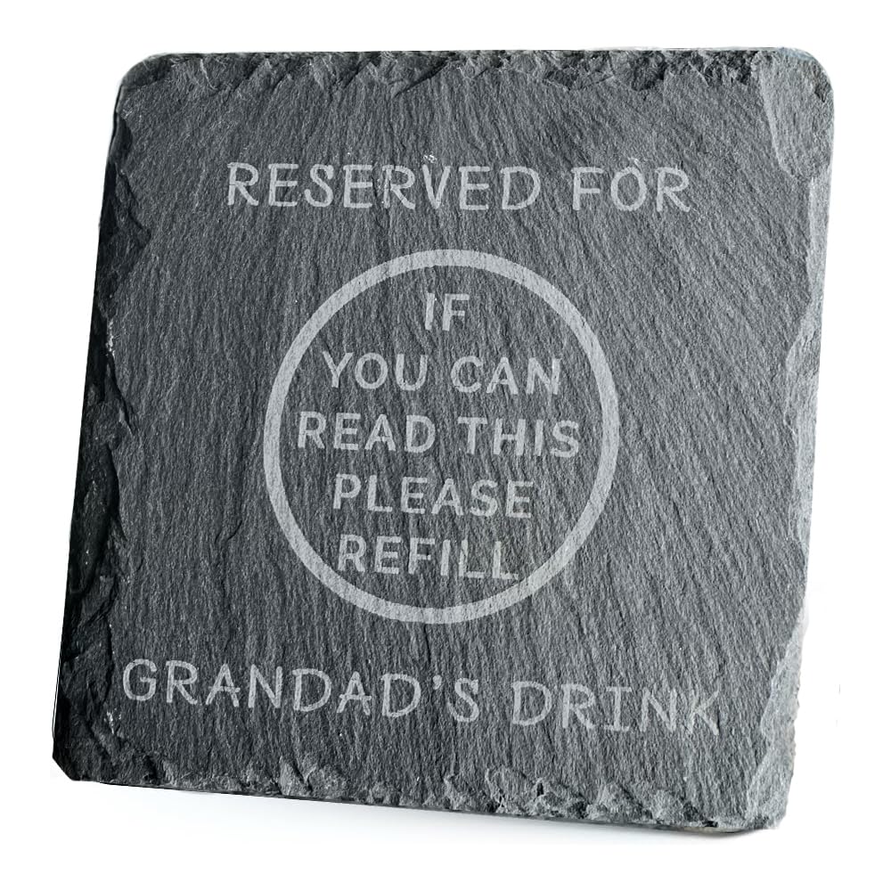 Grandad Gifts Black Slate Drinks Coaster Presents For Grandad Coffee Beer Coasters Grandad's Birthday Gift With Engraved Finish