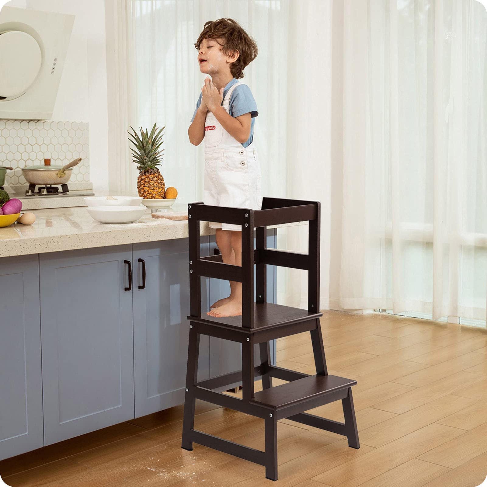 Kitchen Step Stool for Toddlers,Kids Montessori Learning Stool,Baby Standing Tower for Counter