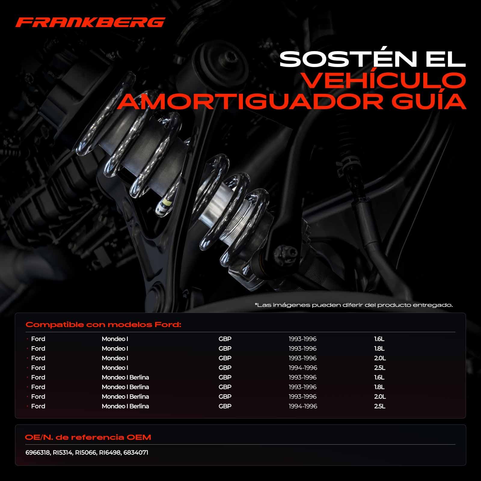 Frankberg 2 muelles de suspensión eje trasero 6834071 | Compatible con: Mondeo I GBP, Mondeo I Sedán GBP
