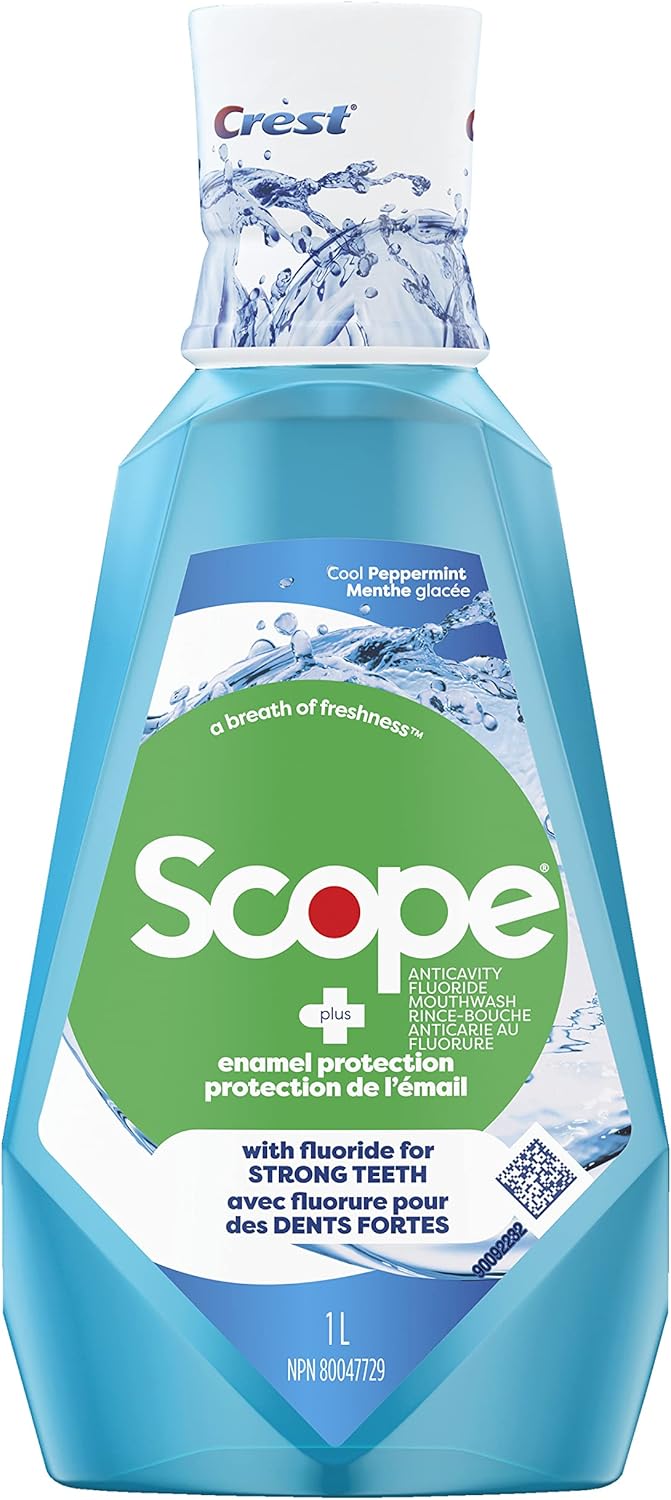 Crest Scope Mouthwash with Fluoride, Enamel Protection, Cool Peppermint