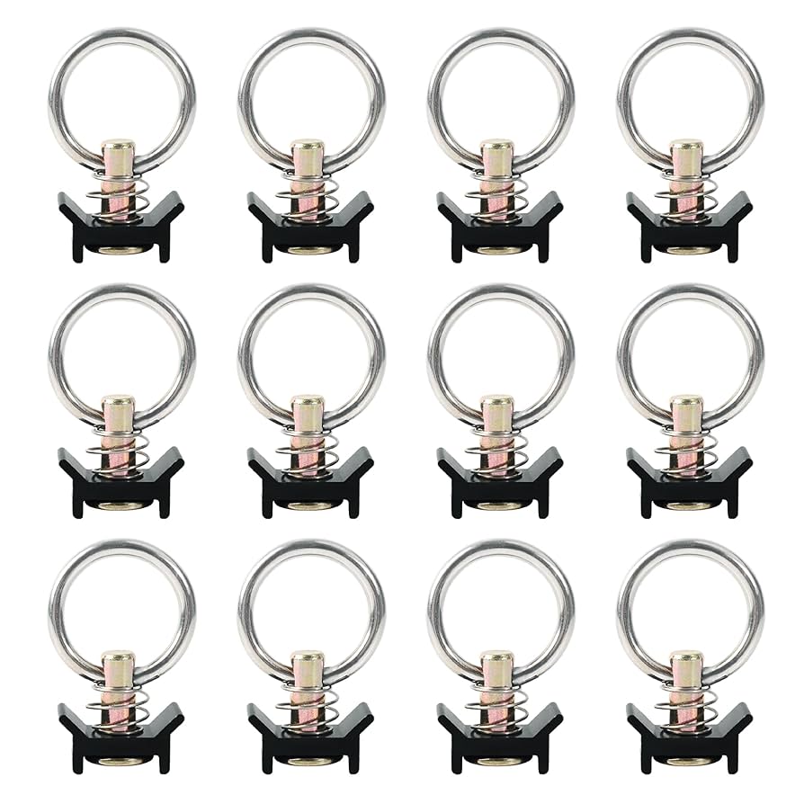 Amazon.com: lukar 12 Pack L Track Tie Down O Ring L Track