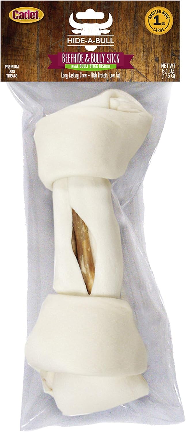 Cadet Hide-a-Bull Rawhide and Bull Stick Bone For Dogs 9-10"