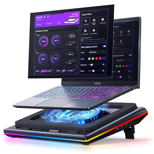 llano V12 Ultra Laptop Cooling Pad with RGB Fan