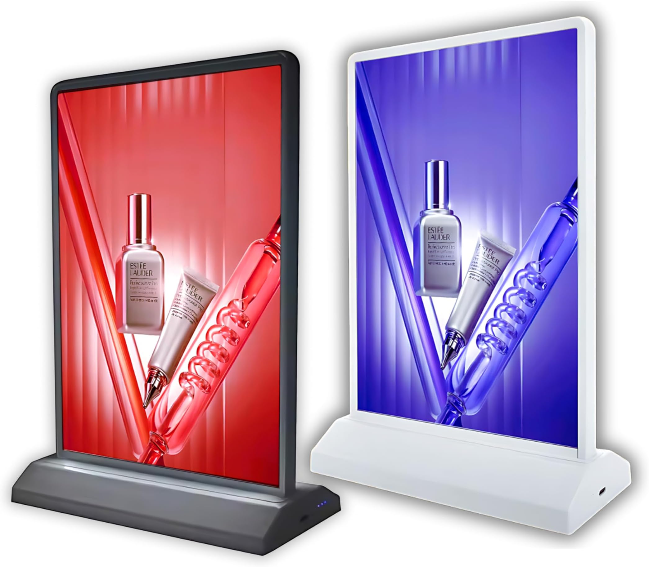 Rechargeable A5 Size Desktop Advertising LED Light Box – Dual-Sided, Portable Acrylic Light, Table Menu Stand, Illuminated Photo Frame (A5 (210 * 148mm), Black)