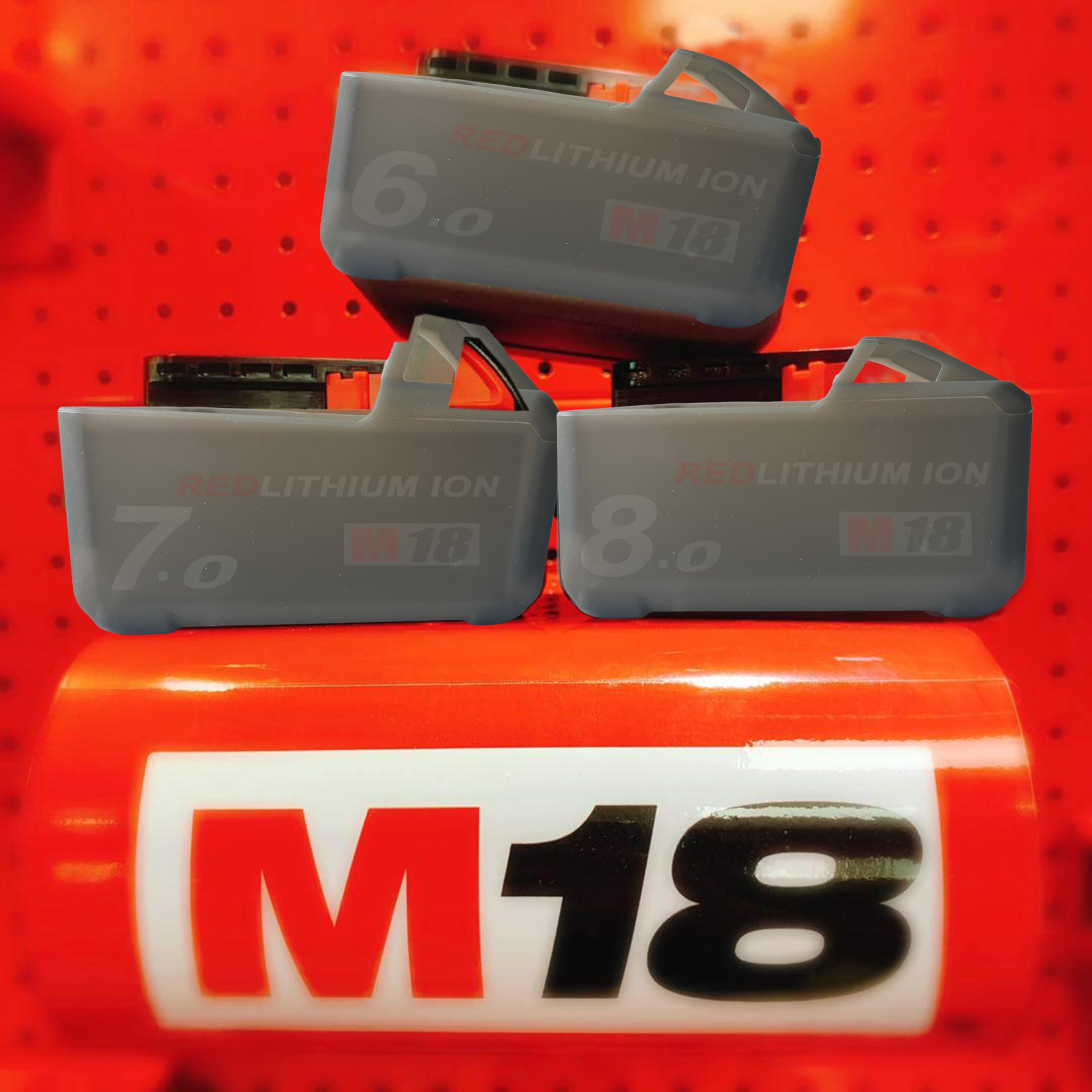 yadoker Silicone Protect case for Milwaukee M18 6.0,7.0 Battery 3PCS