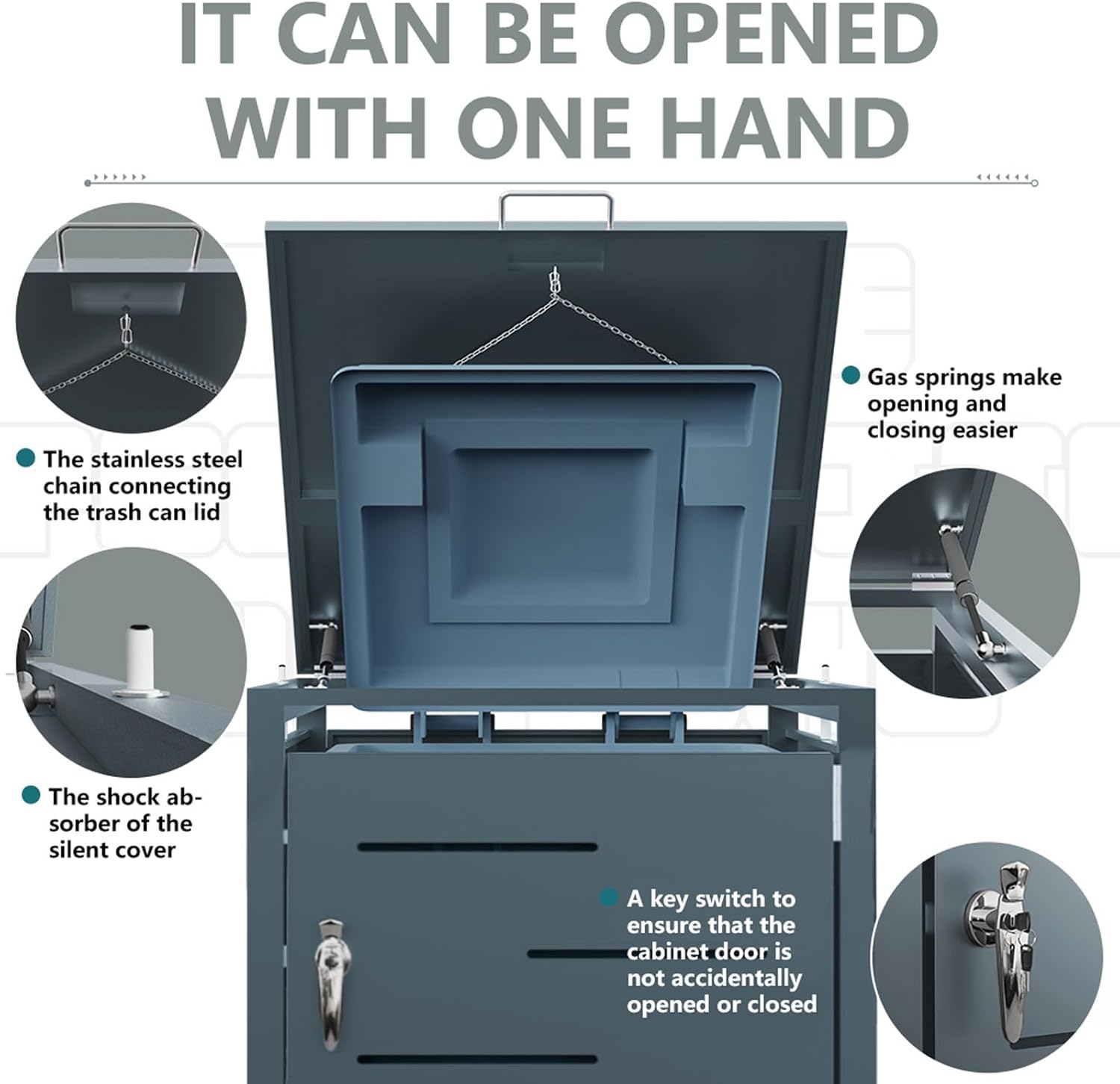 Outdoor Trash Can Storage Shed,Wheelie Bin Hideaways,Wheelie Bin Box 2 x 240L Made of Solid Steel,Weatherproof and Powder-Coated with Automatic Lid, Lockable,Perfect for Garden,Backyard (2, Black)
