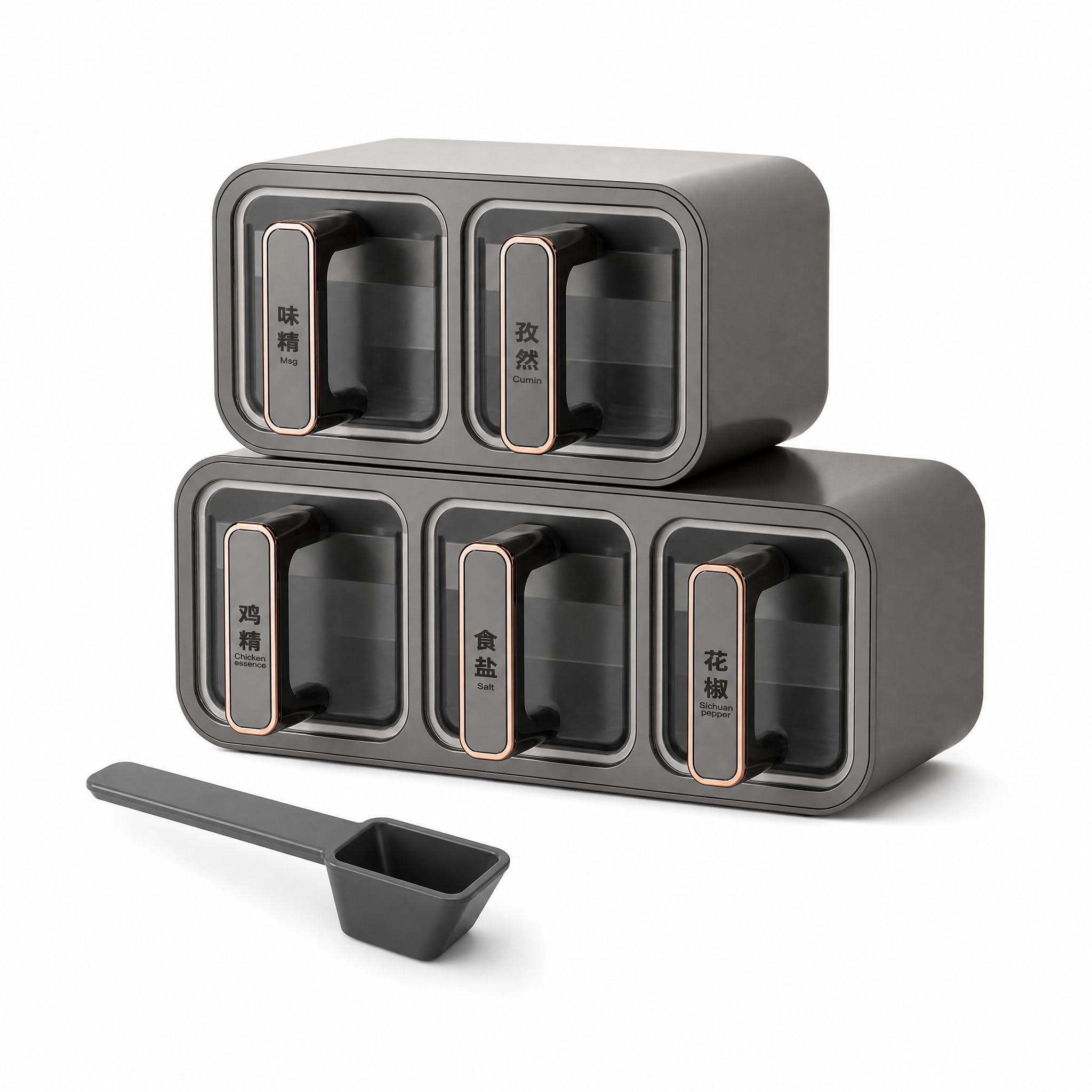 Dispensador s, Plástico, Gris, 5 compartimentos