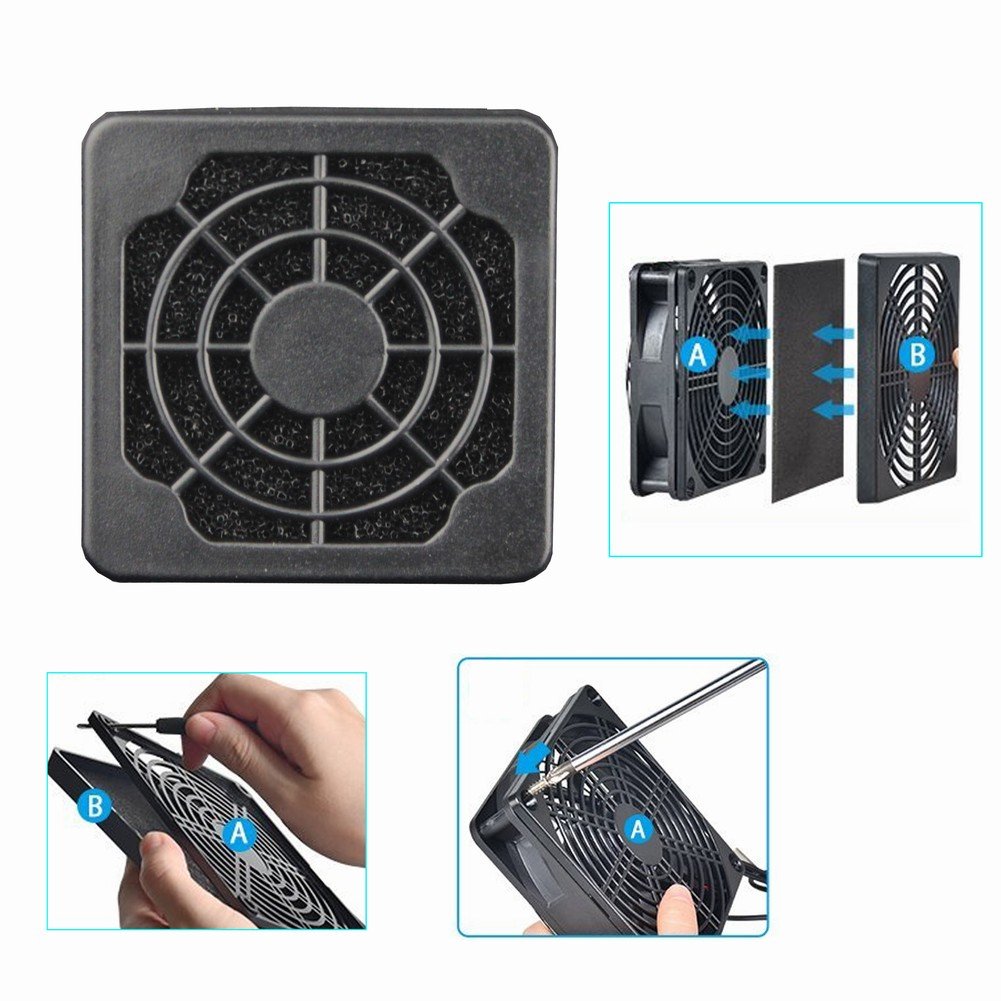 120 Mm PC-Lüfter Staubfilter – 10 Stück, Schwarz, Aus PVC, Inkl. Schrauben & Schraubendreher, Für PC-Gehäuse & Konsolen