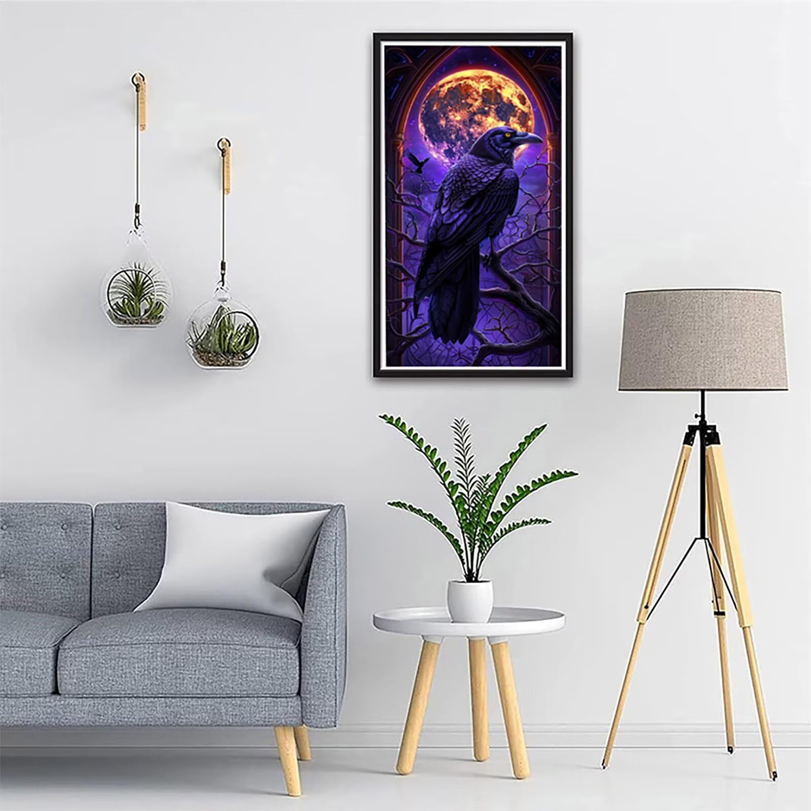 Dipingere con i Numeri Adulti Uccelli, Dipingere con i Numeri Luna, Fai da te Paint by Numbers per Principianti, Hobby Creativi Adulti, Painting by Numbers per Decorazioni Casa Regalo 100x200cm Q-7716