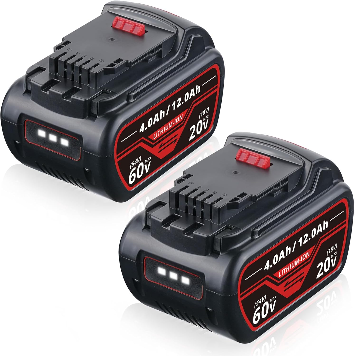 VANTTECH 2Pack 12000mAh DCB606 Lithium ion Battery Replacement for DeWalt 20V/60V MAX Compatible with DeWalt 20V/60V DCB606 DCB612 DCB606-2 DCB609 DCB609-2 DCB204 DCB205 DCB206 Cordless Power Tools