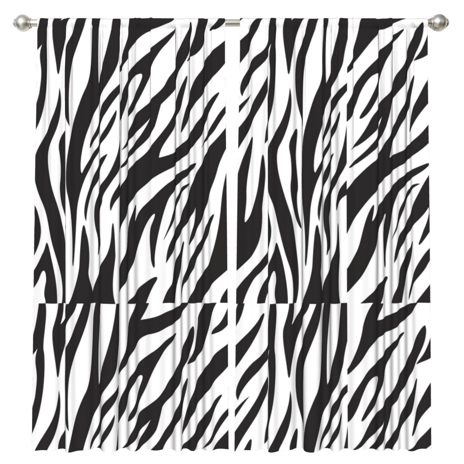 InOmak Zebra Print, 2 Panels Window Curtains 52 x 84 Inch Blackout Curtains for Living Room Bedroom