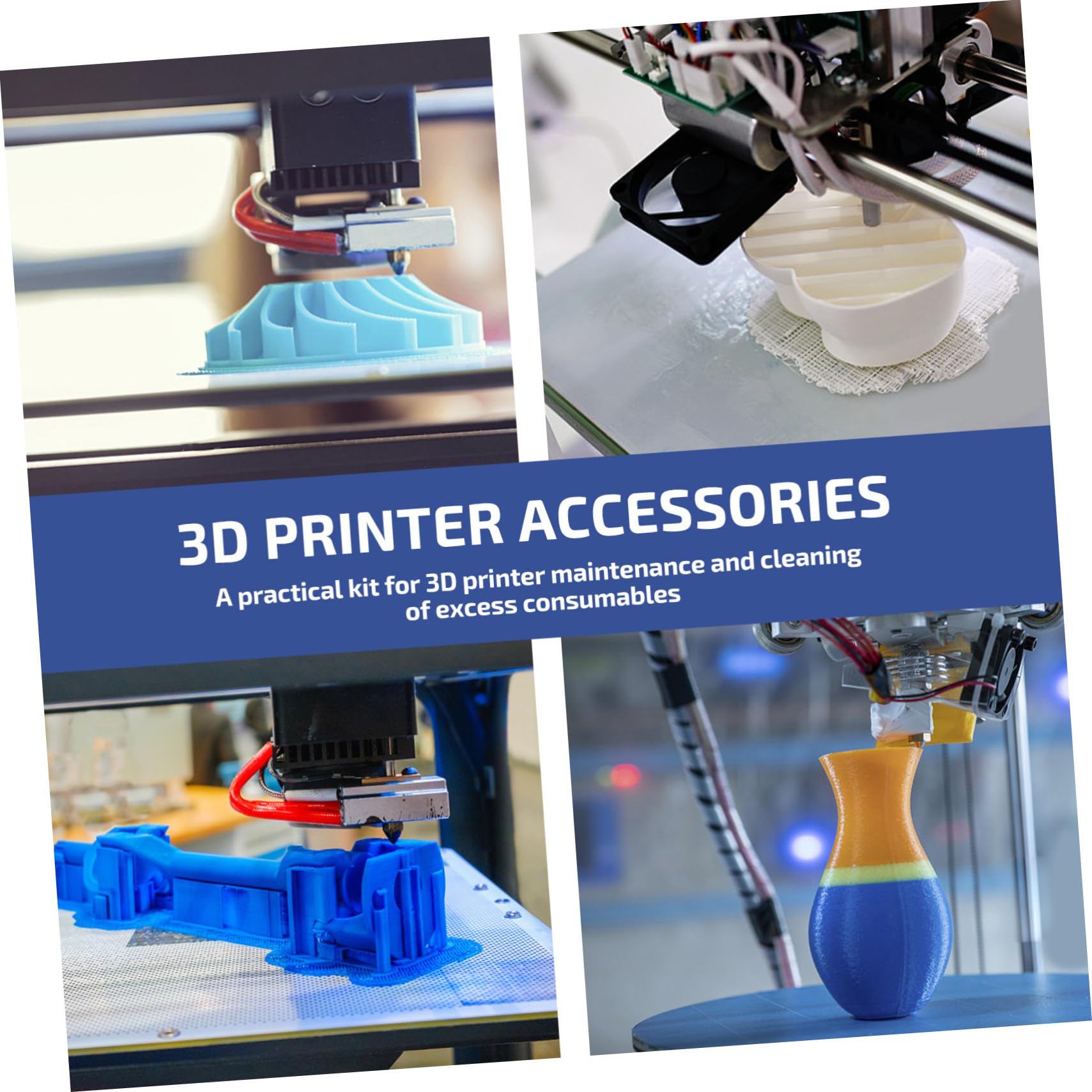 Kit de Limpieza para Impresora 3d 52 Piezas de Plástico, Acero y Cobre