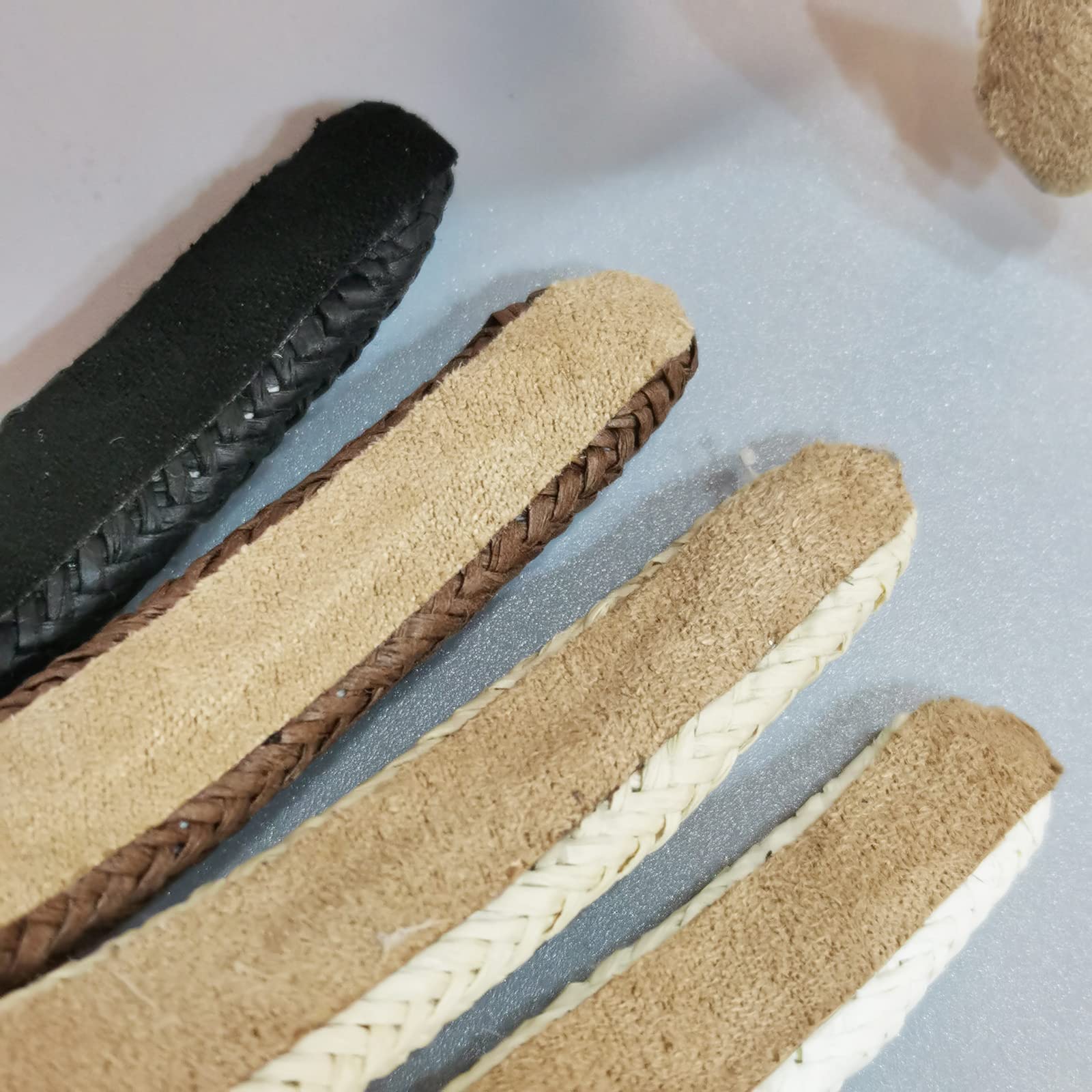 i-lan 4-pak prostych rattanowych opasek na głowę, 15 cm, wygodne, białe, beżowe, czarne, brązowe opaski na głowę o szerokości 5 cm, wyściełane opaski do włosów w stylu boho, nakrycie głowy dla