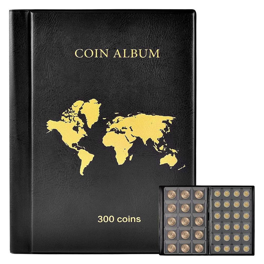 Onchdbfhuu 300 Pockets Coin Collection Book Coin Collection Holder Album Commemorative Coin Organizer Storage for Badges