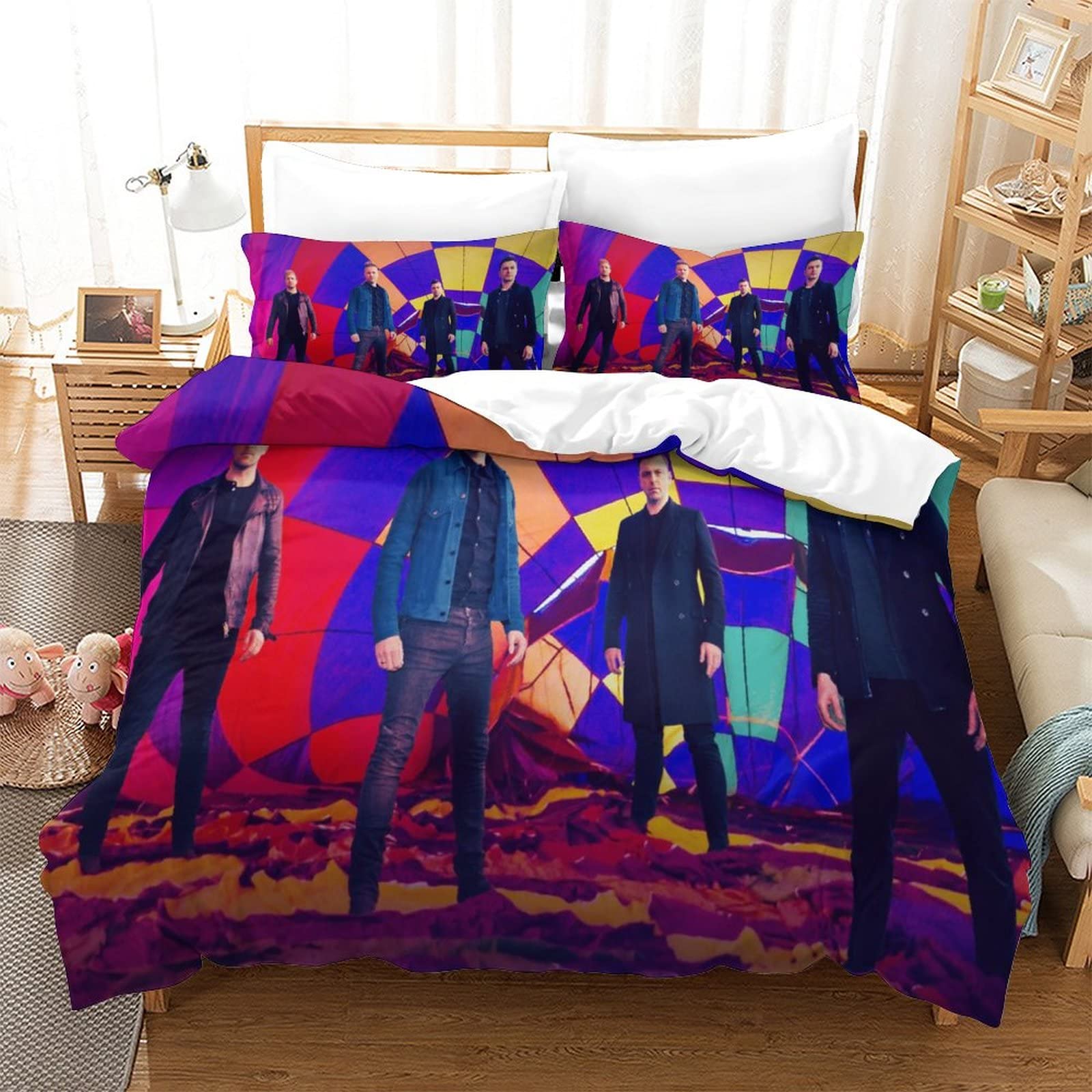 Kuokuo Westlife Band Duvet Covers Sets With Pillowcases Textile Decor Bedclothes For Girls Boys With Zipper Closure Soft Microfiber Bedding Set 3Pcs Double（200x200cm）