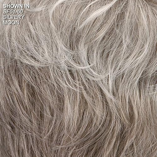 Miniatura 17 de Paula Young Alex WhisperLite - Peluca corta atrevida con flequillo lateral y rizos despeinados/tonos multitonales de rubio, plateado, marrón y rojo