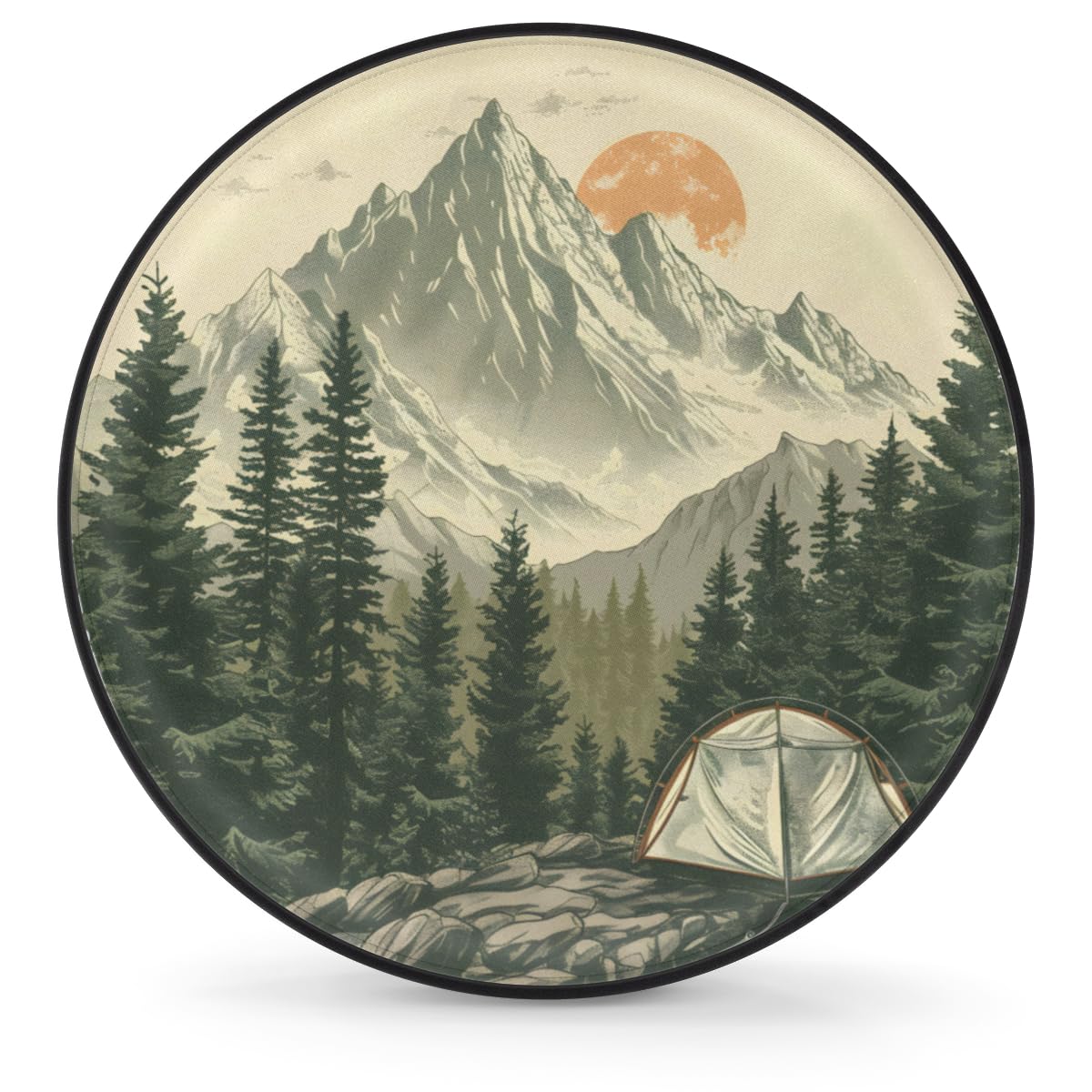 Spare Tire Cover for RV Trailer, Forest Nature Tire Covers Universal Fit for Travel Trailer Camper Jeep RV SUV Truck Waterproof Wheel Cover (15 inch for Diameter 27” - 29”)