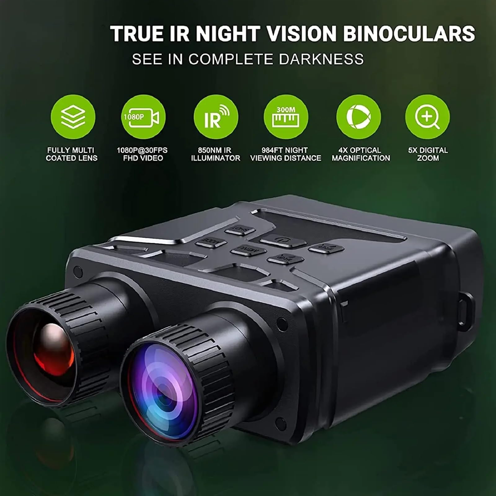 Binoculares Digitales FHD de 1080p, Gafas de visión Nocturna, telescopios de observación Diurna y Nocturna, Viajes al Aire Libre, Camping, vigilancia