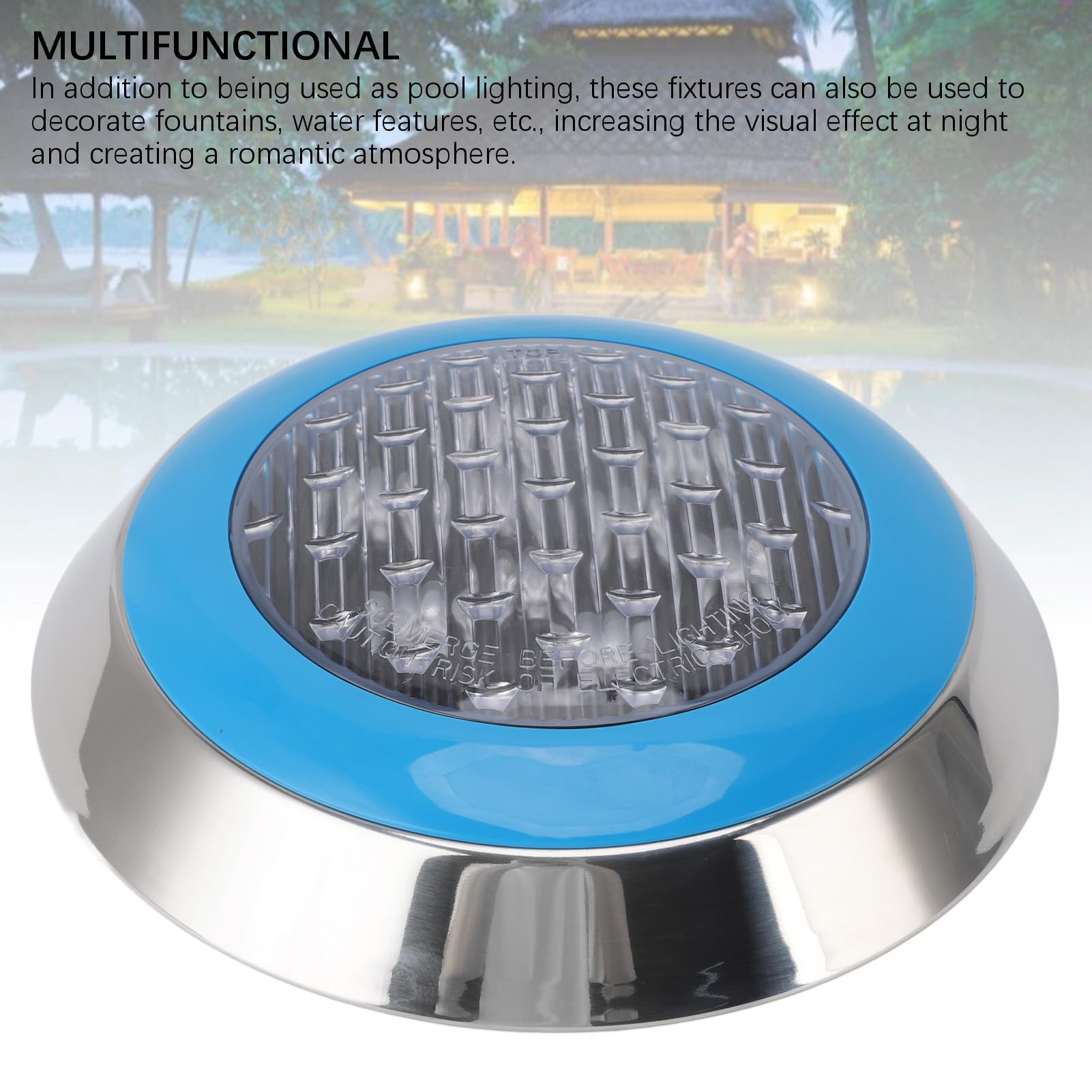 Luci Sommergibili a LED per Piscina, Luci Subacquee per Piscina, Luce Sommergibile per con Cavo da 50 Piedi, Ideale per Piscine Interrate, Fuori Terra, Fontane e Giochi d'Acqua (9W)