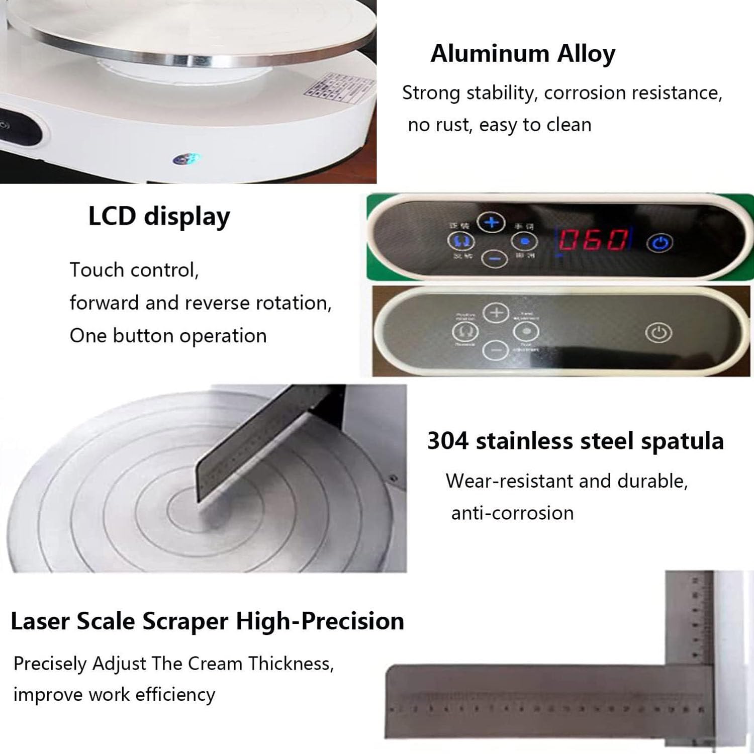 Máquina alisadora de revestimiento de pasteles de 4 a 12 pulgadas, ideal para decoración de pasteles con crema de mantequilla, herramienta de raspado, máquina de revestimiento de pasteles fácil de