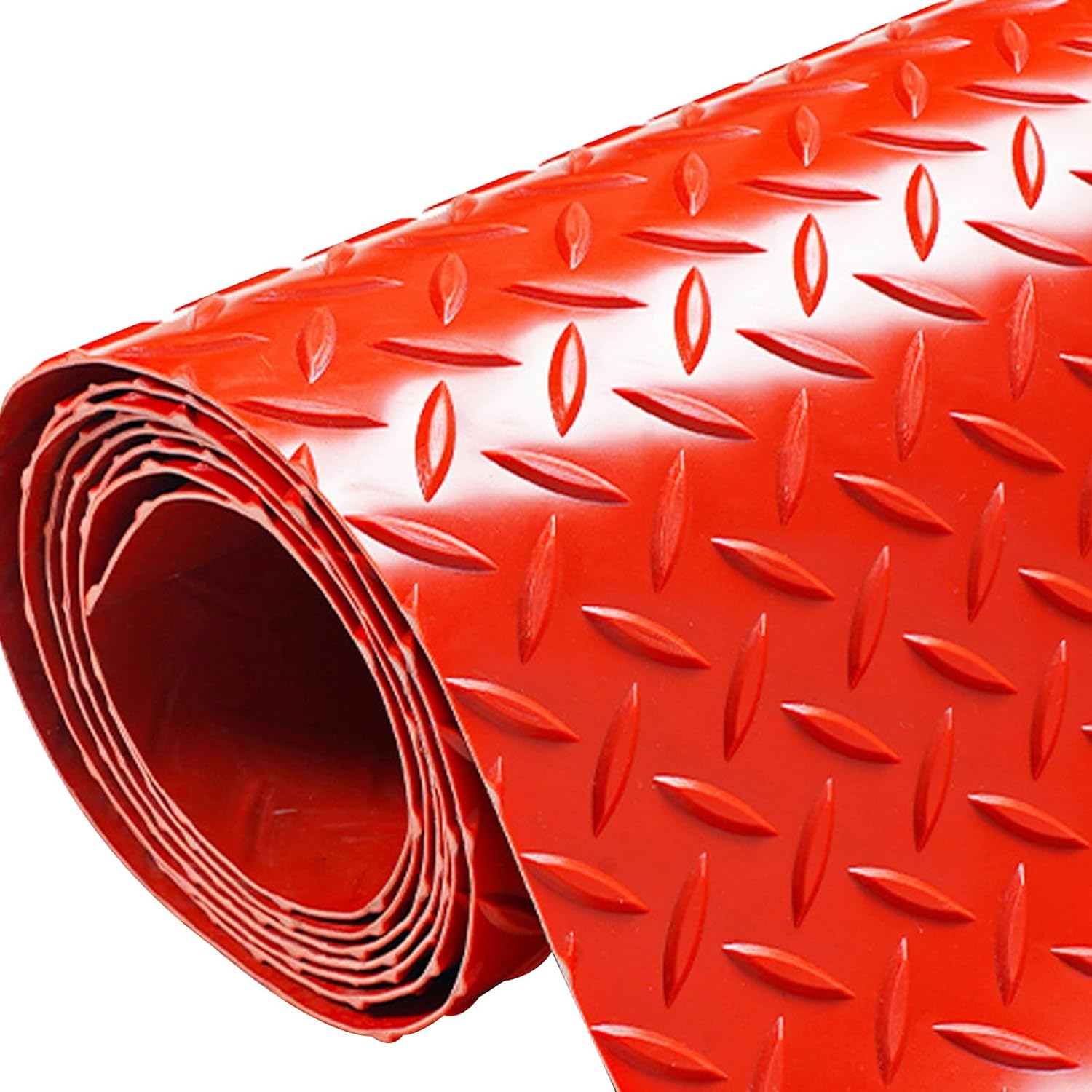 PVC Garage Floor Mat, Anti Slip Rubber Parking Mats, 1.6mm Thickened Commercial Garage Flooring Roll for Basement, Gym, Shed(Red,1.6x3m)