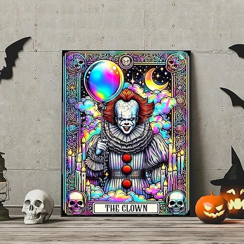 Miniatura 5 de NEGEKFKX Paquete de 6 kits de arte de diamantes de Halloween para adultos principiantes, kits de pintura de diamante de terror para adultos, taladro