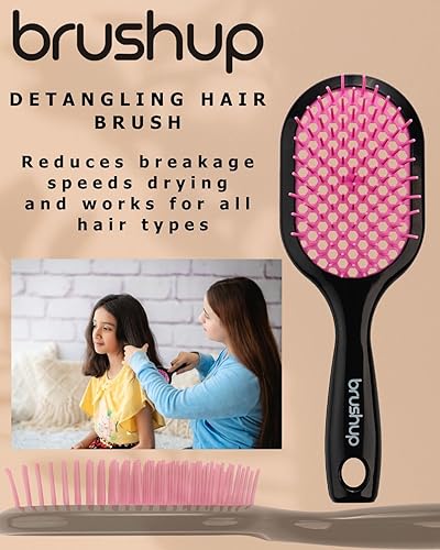 Miniatura 8 de Cepillo desenredante ventilado para cabello húmedo y seco  Cepillo desenredante para cabello rizado  Sin enredos y sin tirones  Secado rápido