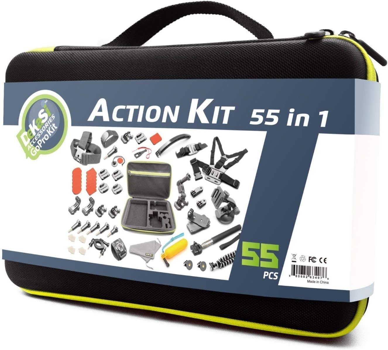 DeKaSi Action Camera Accessory Kit Compatible with GoPro Hero 9 8 Max 7 6 5 4 Black GoPro 2018 Session Fusion Silver White Insta360 DJI AKASO APEMAN Campark SJCAM Action Camera