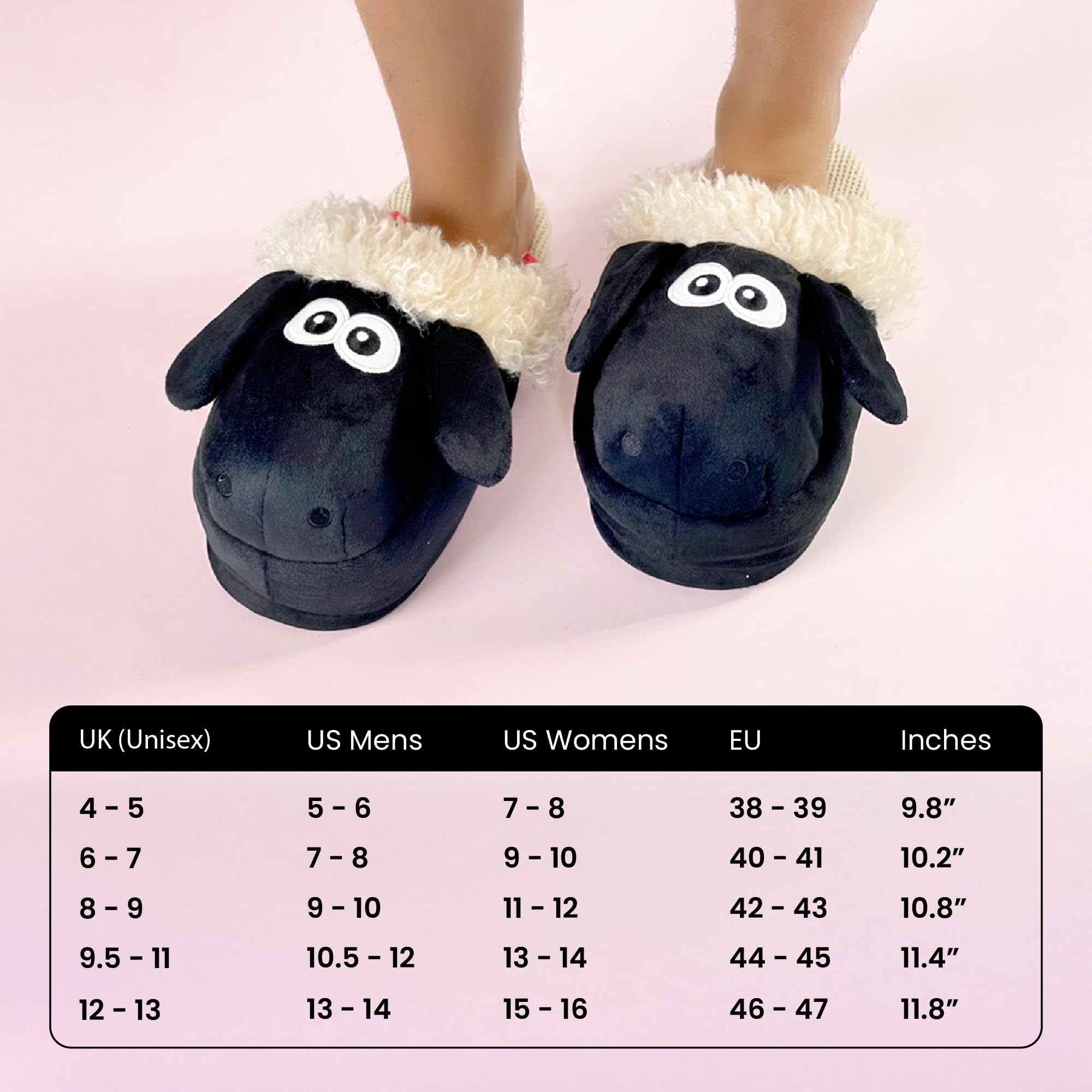 Coddies Shaun das Schaf Sliders – Plüsch-Hausschuhe aus Memory-Schaum mit harter Sohle – gemütliche Hausschuhe für Herren, Damen und Jugendliche – Offizielles Shaun das Schaf Geschenke