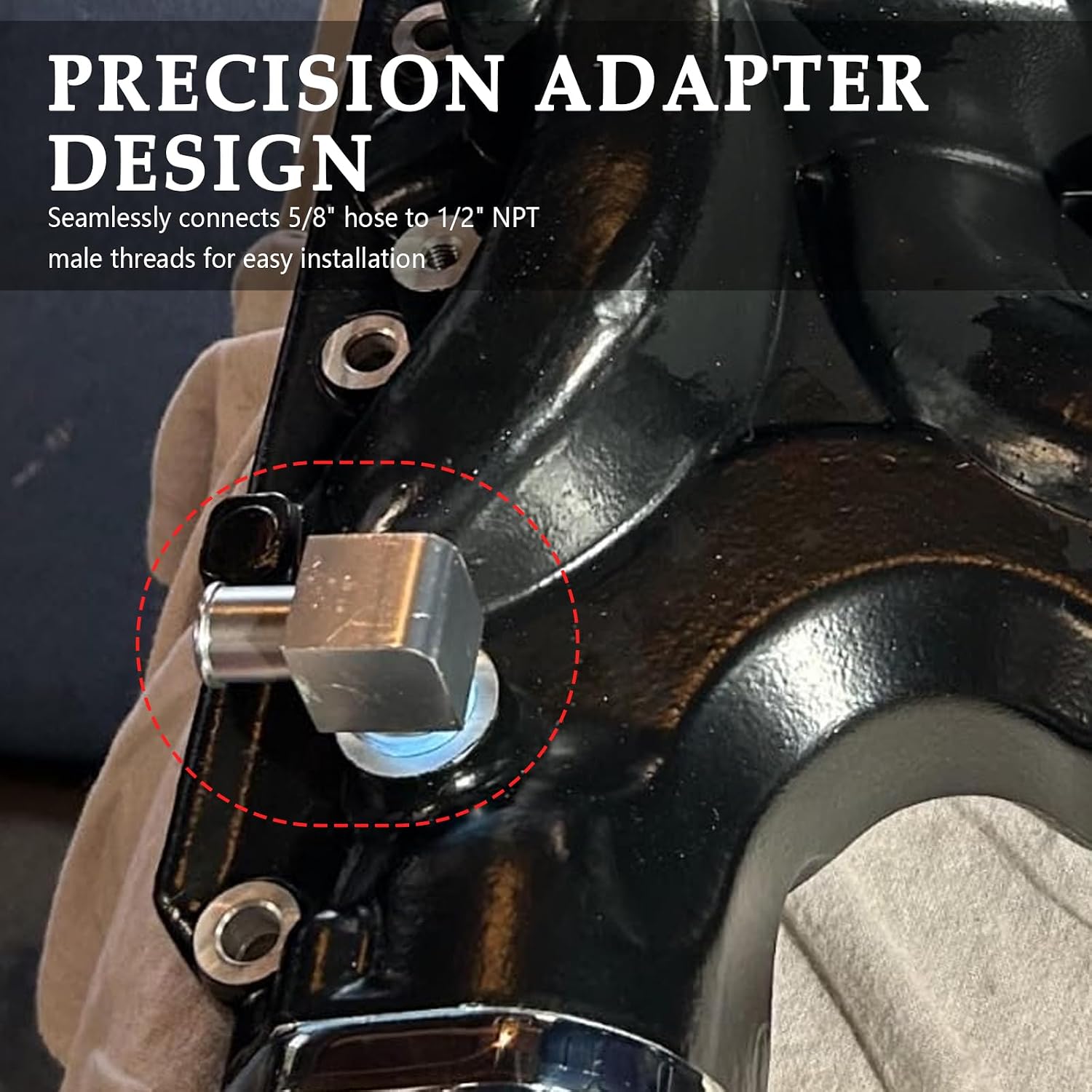 90° Heater Hose Connector,Heater 90 Degree Hose Elbow from 1/2 NPT to 5/8 Barb for 5/8" Hoses & 1/2" NPT Intake Manifold,Aluminum Car Accessories Heaters Hoses Fitting for Car System